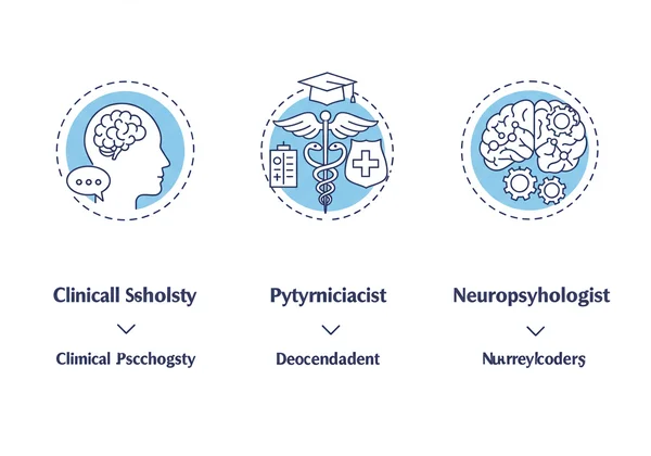 Icons representing different types of autism specialists for adults.