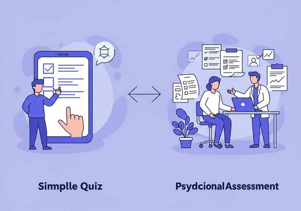 Visualizing the difference between self-quiz and professional diagnosis.