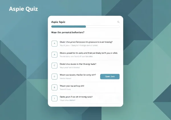 User interface of the Aspie Quiz with questions.