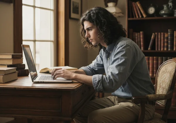 User thoughtfully taking an online neurodiversity quiz