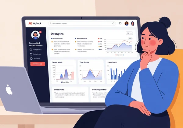 User viewing personalized assessment report dashboard