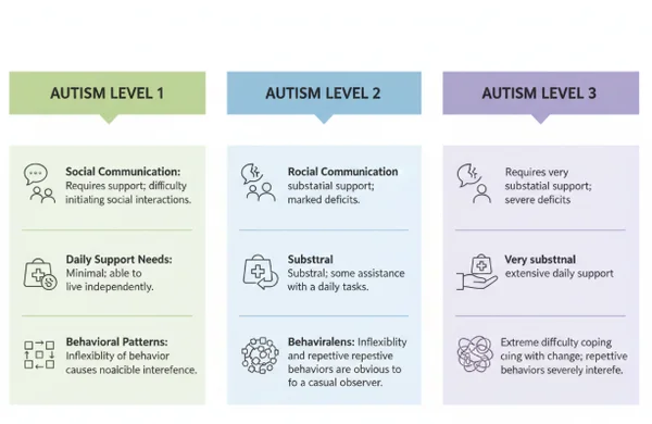 DSM-5 autism levels comparison chart