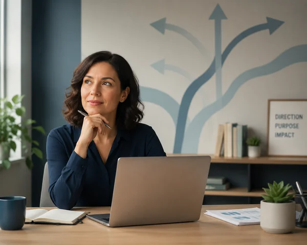 Professional exploring career options at a laptop desk