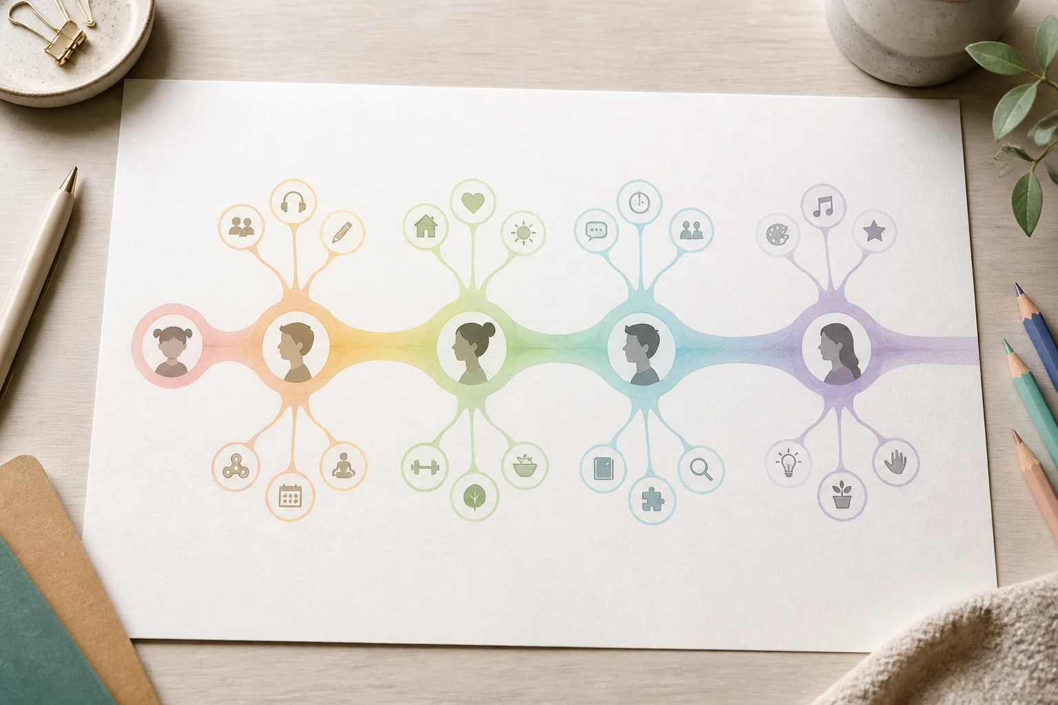 Spectrum map on a quiet desk